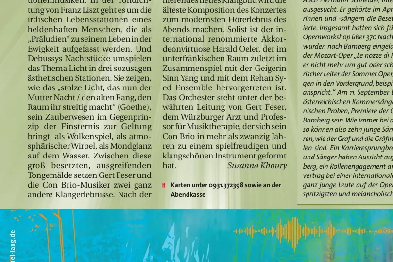 Leporello-Artikel Licht & Leben — Con Brio mit Harald Oeler