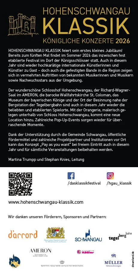 Hohenschwangau Klassik — Festivalinfo 2026